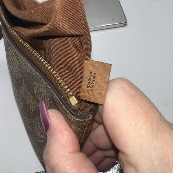 Coach Small Zip Signature Wristlet - Picture 5 of 6